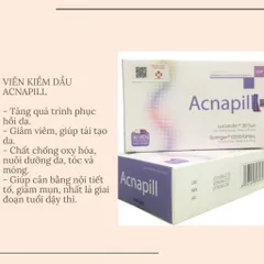Viên Uống Acnapill Hỗ Trợ Giảm Mụn Trứng Cá, Kiềm Dầu - Dành Cho Da Dầu, Hỗ Trợ Làm Sạch Da, Giảm Viêm - Hộp 30 Viên