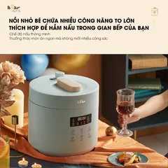 Nồi Áp Suất Bear 2.5L SB-AS25L - Đa Chức Năng, Thông Minh, An Toàn, Dễ Dàng Nấu Ăn Tại Nhà