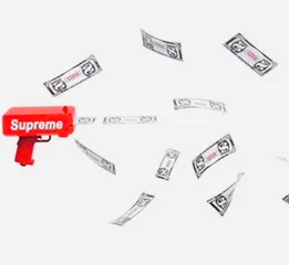 Đồ chơi giải trí phụ kiện súng bắn tiền Supreme chạy bằng pin The Cash Cannon Gun