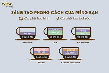 Máy Pha Cà Phê Espresso Bear CF-B02V1 - Tự Động 240ml, Thiết Kế Sang Trọng, Chức Năng Đánh Bọt Sữa, Phụ Kiện Không Thể Thiếu