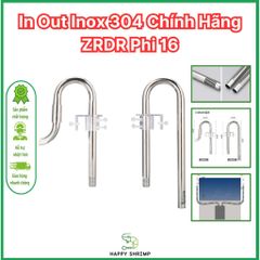 Đầu In Out Inox 304 Phi 16 Chính Hãng ZRDR - Thiết Bị Chịu Lực Chống Gỉ, Điều Chỉnh Hướng Xoay 360 Độ, Dụng Cụ Thủy Sinh Chất Lượng Cao