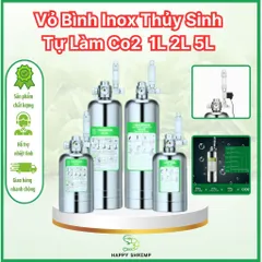 Bình Inox Thủy Sinh Tự Pha Chế CO2 1L 2L 5L Chính Hãng ZRDR - Bộ Tự Làm An Toàn, Tiện Dụng Mẫu 2024