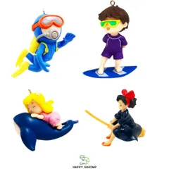 Mô Hình Trang Trí Hồ Cá Thợ Lặn Tiên Cá và Boy Lướt Ván SonGoKu - Đồ Trang Trí Dễ Thương cho Bể Cá