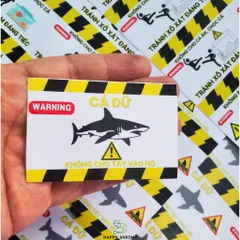 Decal Dán Hồ Cá Cảnh Báo Vui Vẻ 2x3 Inch - Miếng Dán Chống Nước Trang Trí Bể Cá Kiểu Dễ Thương, Chống Bay Màu, Dễ Sử Dụng
