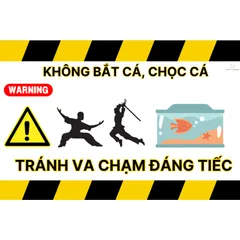 Decal Dán Hồ Cá Cảnh Báo Vui Vẻ 2x3 Inch - Miếng Dán Chống Nước Trang Trí Bể Cá Kiểu Dễ Thương, Chống Bay Màu, Dễ Sử Dụng