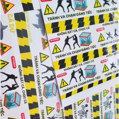 Decal Dán Hồ Cá Cảnh Báo Vui Vẻ 2x3 Inch - Miếng Dán Chống Nước Trang Trí Bể Cá Kiểu Dễ Thương, Chống Bay Màu, Dễ Sử Dụng
