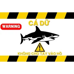 Decal Dán Hồ Cá Cảnh Báo Vui Vẻ 2x3 Inch - Miếng Dán Chống Nước Trang Trí Bể Cá Kiểu Dễ Thương, Chống Bay Màu, Dễ Sử Dụng