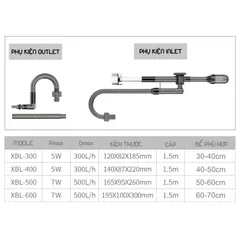 Máy Lọc Treo Xiaoli SunSun XBL 500-600 - Lọc Nước Tích Hợp Váng Xoay Chất Lượng Cao cho Bể Cá 50-60cm