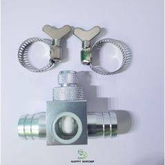 Bộ trộn CO2 Wyin chữ T chuyên dụng cho hồ cá - Thiết bị lọc thùng cỡ phi 16, chính hãng ZRDR, hiệu suất cao cho cây thủy sinh