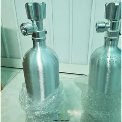 Vỏ Bình Nhôm C02 Thủy Sinh 1L Kèm Van Kim Loại - Bình Chứa CO2 Đài Loan Chất Lượng Cao Cho Thú Cưng