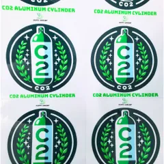 Decal Trong Suốt Chống Nước Dán Bình CO2 12x12cm - Miếng Dán Trang Trí Bền, Sắc Nét và Dễ Dàng Sử Dụng ngoài Trời