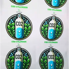 Decal Trong Suốt Chống Nước Dán Bình CO2 12x12cm - Miếng Dán Trang Trí Bền, Sắc Nét và Dễ Dàng Sử Dụng ngoài Trời