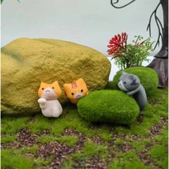 Bộ Trang Trí Hồ Cá 6 Chú Mèo Dễ Thương - Mèo Chibi Resin Trang Trí Bể Cá Tiểu Cảnh, Cute và An Toàn Cho Thủy Sinh