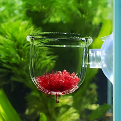 Cốc Mica Đựng Trùn Chỉ - Thức Ăn Cho Cá Cảnh Và Phân Nền Thủy Sinh Có Giác Hút, 4.5x3.5cm, Nhựa Trong Suốt