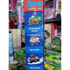 Hộp đồ chơi gồm 6 chiếc Xe ô tô của Đội chó cứu hộ DOG HAPPY TIME chạy bằng bánh đà 5547