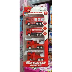 Hộp Đồ Chơi 4 Xe Ô Tô Cứu Hỏa FIRE STATION RESCUE CENTER - Đồ Chơi Trẻ Em Phát Triển Kỹ Năng Giao Tiếp và Tư Duy Sáng Tạo