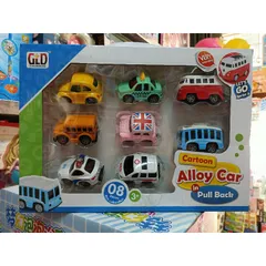 Hộp đồ chơi có 8 chiếc Xe ô tô bằng hợp kim chạy bánh đà 803045