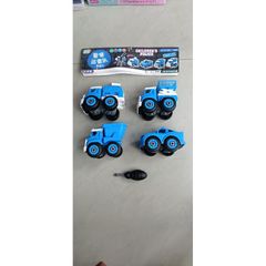 Bộ đồ chơi gồm 4 chiếc Xe ô tô tháo ra và lắp vào, kèm tô vít, chạy bằng bánh đà 151-15