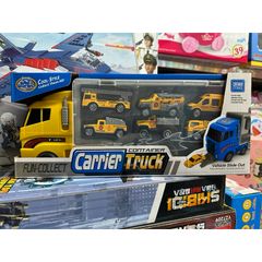 Hộp đồ chơi xe ô tô CARRIER CONTAINER TRUCK 818 - Bao gồm 1 xe ô tô lớn và 6 xe nhỏ cho bé, phát triển tư duy sáng tạo và kỹ năng giao tiếp