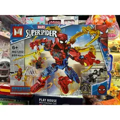 Hộp Lê Gô Lắp Ghép Mô Hình Robot Người Nhện SUPER SPIDER 1292 - 611 Chi Tiết Đáng Yêu Cho Bé Thoả Sáng Tạo