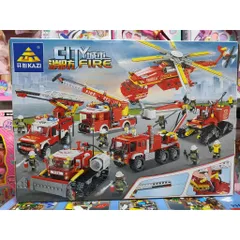 Hộp lê gô lắp ghép mô hình xe ô tô cứu hỏa CITY FIRE KY80530