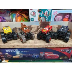 Hộp Đồ Chơi Mô Hình Xe Ô Tô Địa Hình Hợp Kim - Bộ 4 Xe Chạy Bánh Đà SUPER SPEED - Quà Tặng Ý Nghĩa Cho Bé