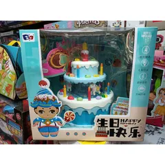 Hộp Đồ Chơi Bánh Sinh Nhật Di Chuyển Xoay Tròn Có Nhạc & Đèn Phát Sáng - Quà Tặng Ý Nghĩa Cho Bé