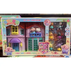Hộp đồ chơi mô hình Ngôi nhà Heo Peppa Pig + Nội thất trang trí - Đồ chơi phát triển tư duy cho trẻ em 612