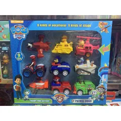 999 - Hộp đồ chơi mô hình Đội chó cứu hộ có 9 xe chạy đà