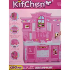 Hộp đồ chơi Tủ Bếp nấu ăn HAPPY KITCHEN kèm búp bê, có nhạc và đèn phát sáng 6819 (tặng kèm pin)