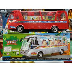 Mô hình xe buýt đồ chơi chạy pin có nhạc và đèn phát sáng 2609B - Xe mini an toàn cho trẻ em, quà tặng ý nghĩa cho bé