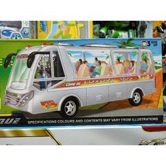 Mô hình xe buýt đồ chơi chạy pin có nhạc và đèn phát sáng 2609B - Xe mini an toàn cho trẻ em, quà tặng ý nghĩa cho bé