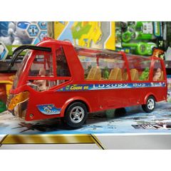 Mô hình xe buýt đồ chơi chạy pin có nhạc và đèn phát sáng 2609B - Xe mini an toàn cho trẻ em, quà tặng ý nghĩa cho bé