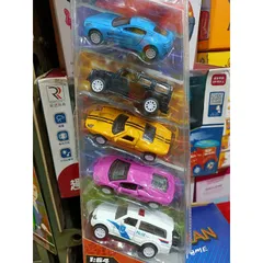 Hộp đồ chơi gồm 5 chiếc Xe ô tô mở cửa chất liệu hợp kim, chạy bằng bánh đà D - 55 (giao màu ngẫu nhiên)