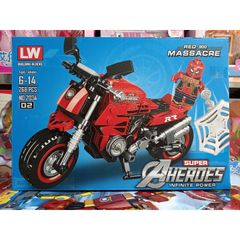 Hộp lê gô lắp ghép mô hình xe máy Người Nhện SPIDER MAN 2034-2