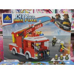 Hộp lê gô lắp ghép mô hình xe ô tô cứu hỏa CITY FIRE KY80529
