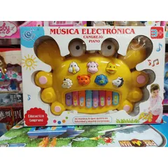 Hộp Đàn Piano Hình Con Cua Ngộ Nghĩnh Có Nhạc & Đèn Phát Sáng - Đồ Chơi Âm Nhạc An Toàn Cho Trẻ Em, Tặng Kèm Pin