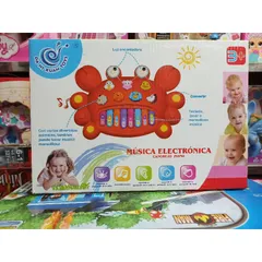 Hộp Đàn Piano Hình Con Cua Ngộ Nghĩnh Có Nhạc & Đèn Phát Sáng - Đồ Chơi Âm Nhạc An Toàn Cho Trẻ Em, Tặng Kèm Pin
