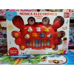 Hộp Đàn Piano Hình Con Cua Ngộ Nghĩnh Có Nhạc & Đèn Phát Sáng - Đồ Chơi Âm Nhạc An Toàn Cho Trẻ Em, Tặng Kèm Pin