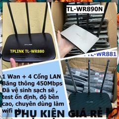 Bộ phát Wifi TP-Link TL-WR881N 3 Râu Xuyên Tường 450Mbps - Hàng Cũ Tình Trạng Đẹp, Bảo Hành Dài Hạn, Dễ Dàng Cài Đặt