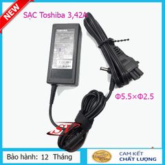 Sạc Laptop Toshiba 3.42A (65W) Chính Hãng - Đầu Sạc Φ5.5-Φ2.5, Bảo Hành 12 Tháng, Sạc Ổn Định và Chắc Chắn