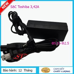 Sạc Laptop Toshiba 3.42A (65W) Chính Hãng - Đầu Sạc Φ5.5-Φ2.5, Bảo Hành 12 Tháng, Sạc Ổn Định và Chắc Chắn