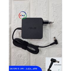 Sạc Laptop ASUS 19V 3.42A 65W Vuông ZIN Chân Thường Đường Kính 5.5mm - Phù Hợp Nhiều Mẫu X451, X550, K45A, F451