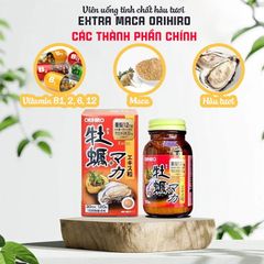 Tinh Chất Hàu Tươi Maca Orihiro 120 Viên - Hỗ Trợ Tăng Cường Sinh Lý Nam, Bồi Bổ Sức Khỏe Sinh Sản, Vitamin B - Hàng Nhập Khẩu Nhật Bản