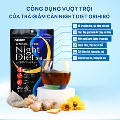 Trà giảm cân Orihiro Night Diet Tea Nhật Bản - 40 túi lọc tự nhiên, hỗ trợ thanh lọc cơ thể và cải thiện giấc ngủ