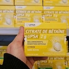 Viên Sủi UPSA Citrate de Betaine Pháp - Giải Đầy Hơi, Hỗ Trợ Tiêu Hóa & Giải Rượu - Hương Chanh Thơm Ngon