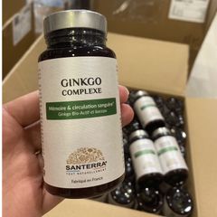 Viên Ginkgo Complex Santerra - Tinh Chất Ginkgo Bổ Não, Tăng Cường Trí Nhớ và Giảm Căng Thẳng, 60 Viên Hỗ Trợ Sức Khỏe Tâm Thần