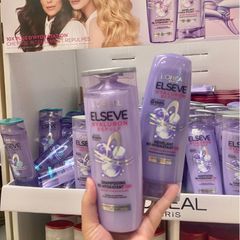Set gội xả Loreal Elseve Hyaluron Repulp Pháp cho tóc bết và chân tóc khô xơ 250ml và 200ml