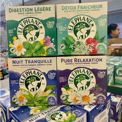 Trà Elephant Pháp - Hỗ Trợ Ngủ Ngon, Thư Giãn, Tiêu Hóa & Detox Cơ Thể - Sản Phẩm Thảo Mộc Hàng Đầu Từ Nước Pháp