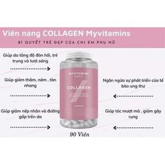 Viên uống Collagen Myvitamins - Tăng cường đẹp da, giảm nếp nhăn, hỗ trợ sức khỏe tóc và xương chắc khỏe